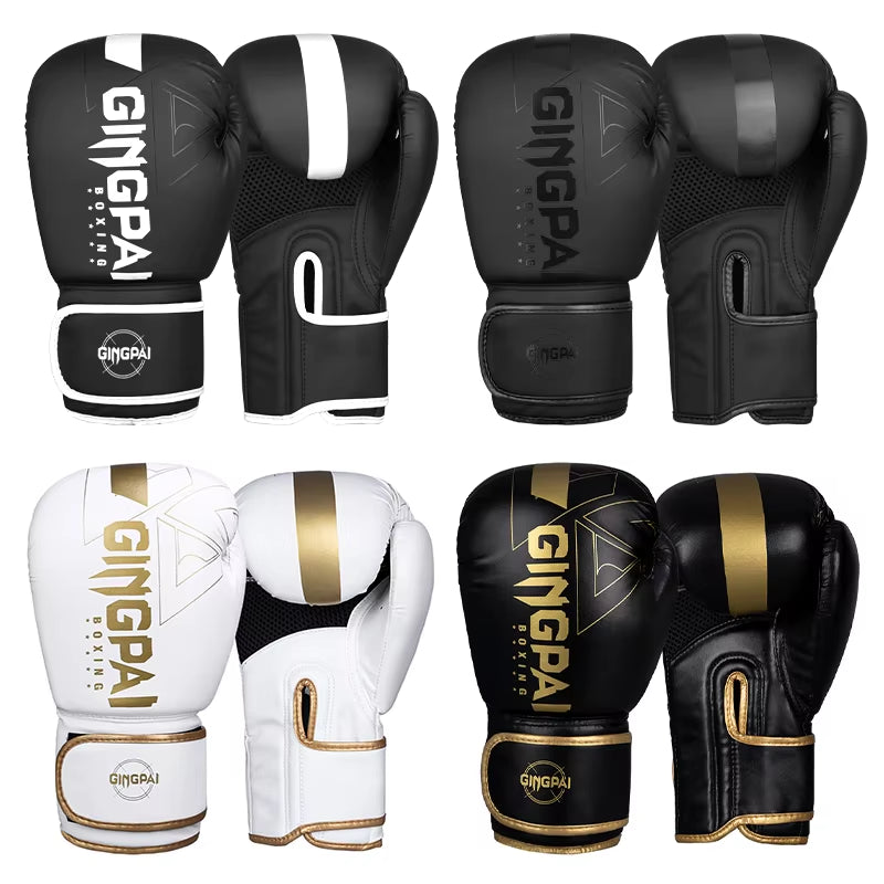 8/10/12/14Oz Boxing Gloves PU Leather Muay Thai MMA Profession Kickboxing Adults Sandbag Training Gloves Equipment