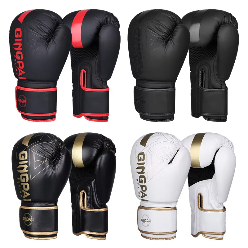 8/10/12/14Oz Boxing Gloves PU Leather Muay Thai MMA Profession Kickboxing Adults Sandbag Training Gloves Equipment