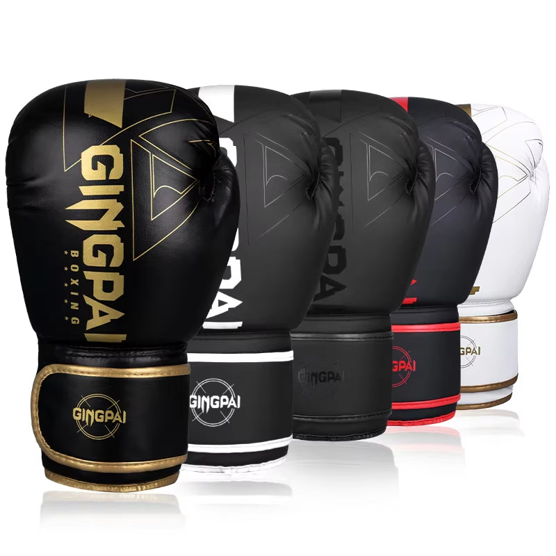 8/10/12/14Oz Boxing Gloves PU Leather Muay Thai MMA Profession Kickboxing Adults Sandbag Training Gloves Equipment